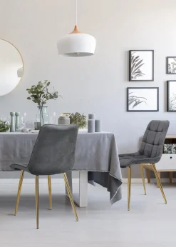 Krzesło Pilo szare/ złote nogi glamour