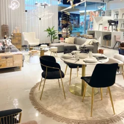 Krzesło Pilo szare/ złote nogi glamour