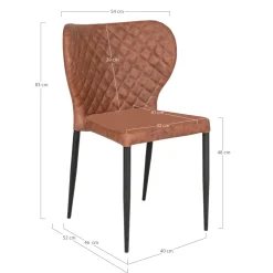 Krzesło Pisa brązowe vintage PU/ czarne