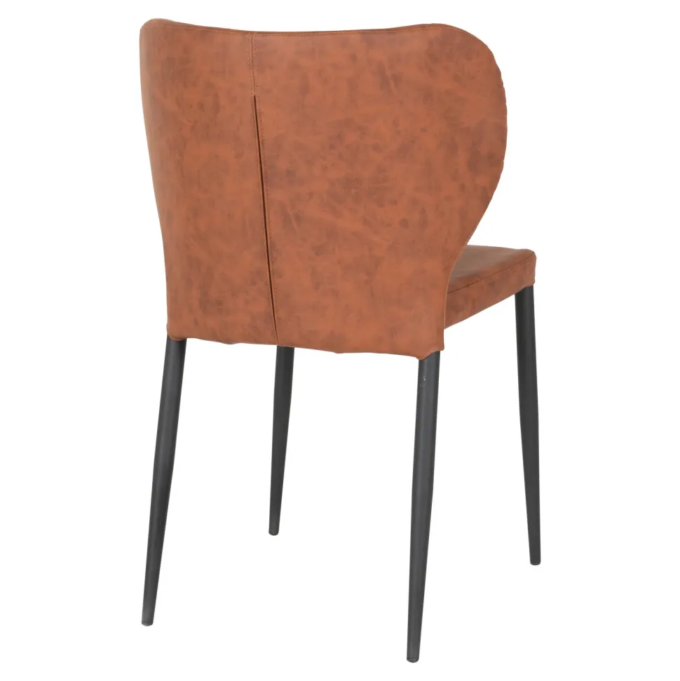 Krzesło Pisa brązowe vintage PU/ czarne