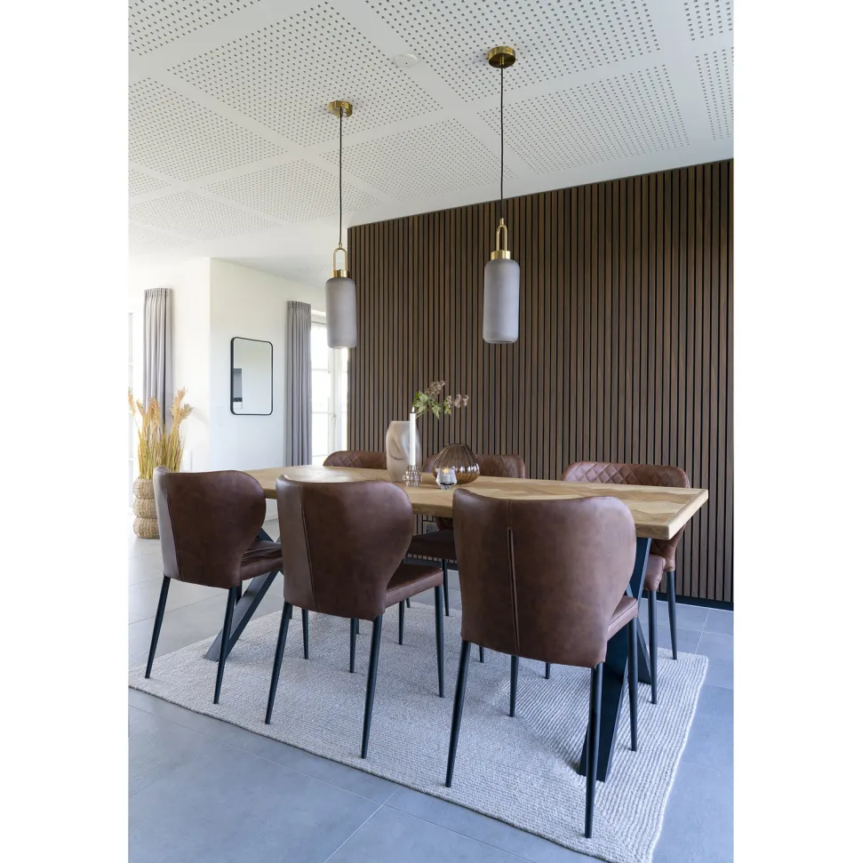 Krzesło Pisa brązowe vintage PU/ czarne