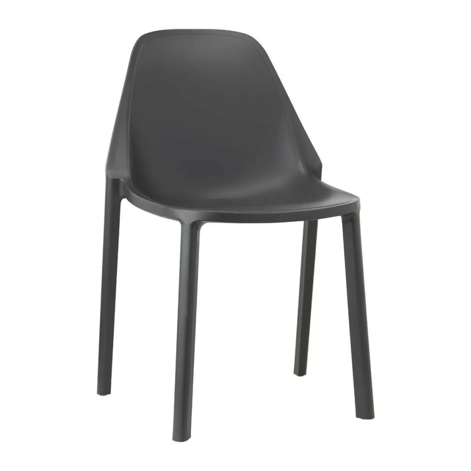 Krzesło Piu antracytowe z tworzywa
