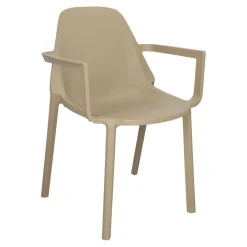 Krzesło Piu Arm beżowe z tworzywa