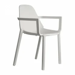 Krzesło Piu Arm białe z tworzywa