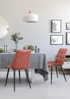 Krzesło Plaid granatowe/ czarne nogi tapicerowane