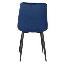 Krzesło Plaid granatowe/ czarne nogi tapicerowane