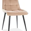 Krzesło Plaid Velvet - beżowe/ czarne