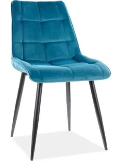 Krzesło Plaid Velvet - turkusowy Bluvel