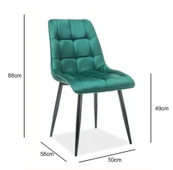 Krzesło Plaid Velvet - zielone/ czarne