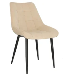 Krzesło Poly velvet beżowe czarne nogi