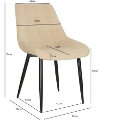 Krzesło Poly velvet beżowe czarne nogi
