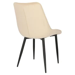 Krzesło Poly velvet beżowe czarne nogi