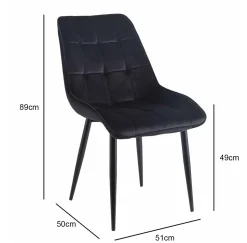 Krzesło Poly velvet czarne