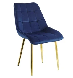Krzesło Poly velvet niebieskie złote