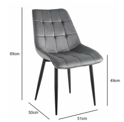 Krzesło Poly velvet szare czarne nogi