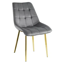 Krzesło Poly velvet szare złote nogi
