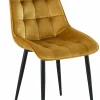Krzesło Poly velvet żółte czarne nogi