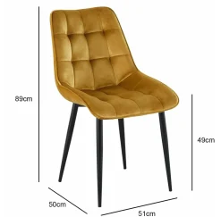 Krzesło Poly velvet żółte czarne nogi