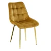 Krzesło Poly velvet żółte złote nogi