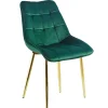 Krzesło Poly velvet zielone złote nogi