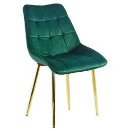 Krzesło Poly velvet zielone złote nogi
