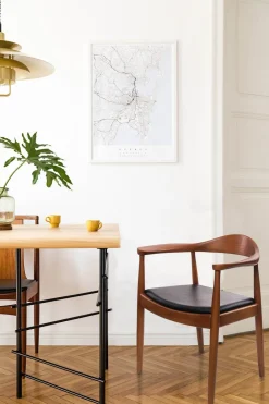 Krzesło President inspirowane Kennedy brązowy ciemny drewniane