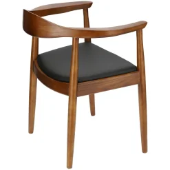 Krzesło President inspirowane Kennedy brązowy ciemny drewniane