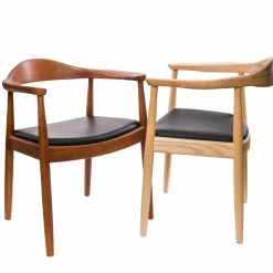 Krzesło President inspirowane Kennedy brązowy ciemny drewniane