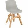 Krzesło Rail szare/ dębowe drewniane