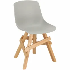 Krzesło Rail szare/ dębowe drewniane