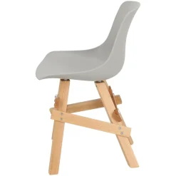 Krzesło Rail szare/ dębowe drewniane