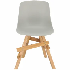 Krzesło Rail szare/ dębowe drewniane