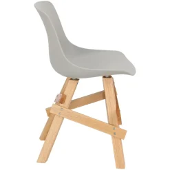 Krzesło Rail szare/ dębowe drewniane