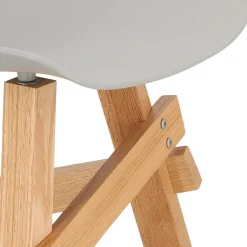 Krzesło Rail szare/ dębowe drewniane