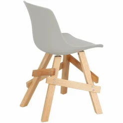 Krzesło Rail szare/ dębowe drewniane