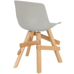 Krzesło Rail szare/ dębowe drewniane