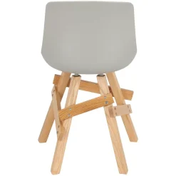Krzesło Rail szare/ dębowe drewniane