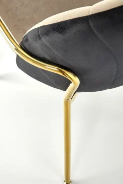 Krzesło Rebbeca beż/czarne/złote