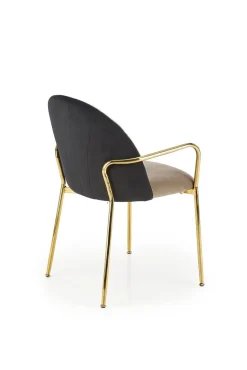 Krzesło Rebbeca beż/czarne/złote