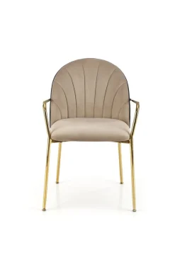 Krzesło Rebbeca beż/czarne/złote