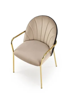 Krzesło Rebbeca beż/czarne/złote