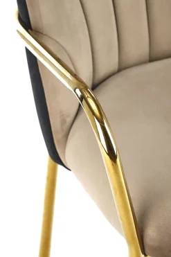 Krzesło Rebbeca beż/czarne/złote