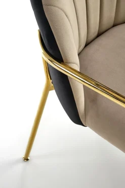 Krzesło Rebbeca beż/czarne/złote