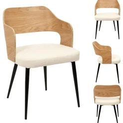 Krzesło Roki beżowe bouncle