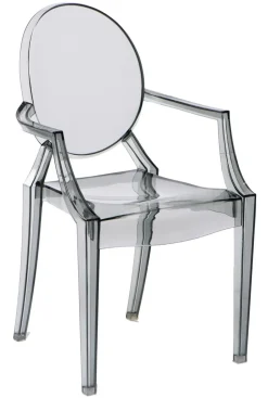 Krzesło Royal inspirowane Louis Ghost szare z tworzywa