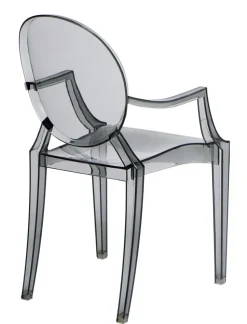 Krzesło Royal inspirowane Louis Ghost szare z tworzywa