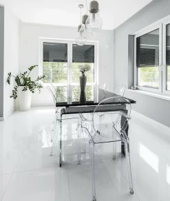 Krzesło Royal inspirowane Louis Ghost szare z tworzywa