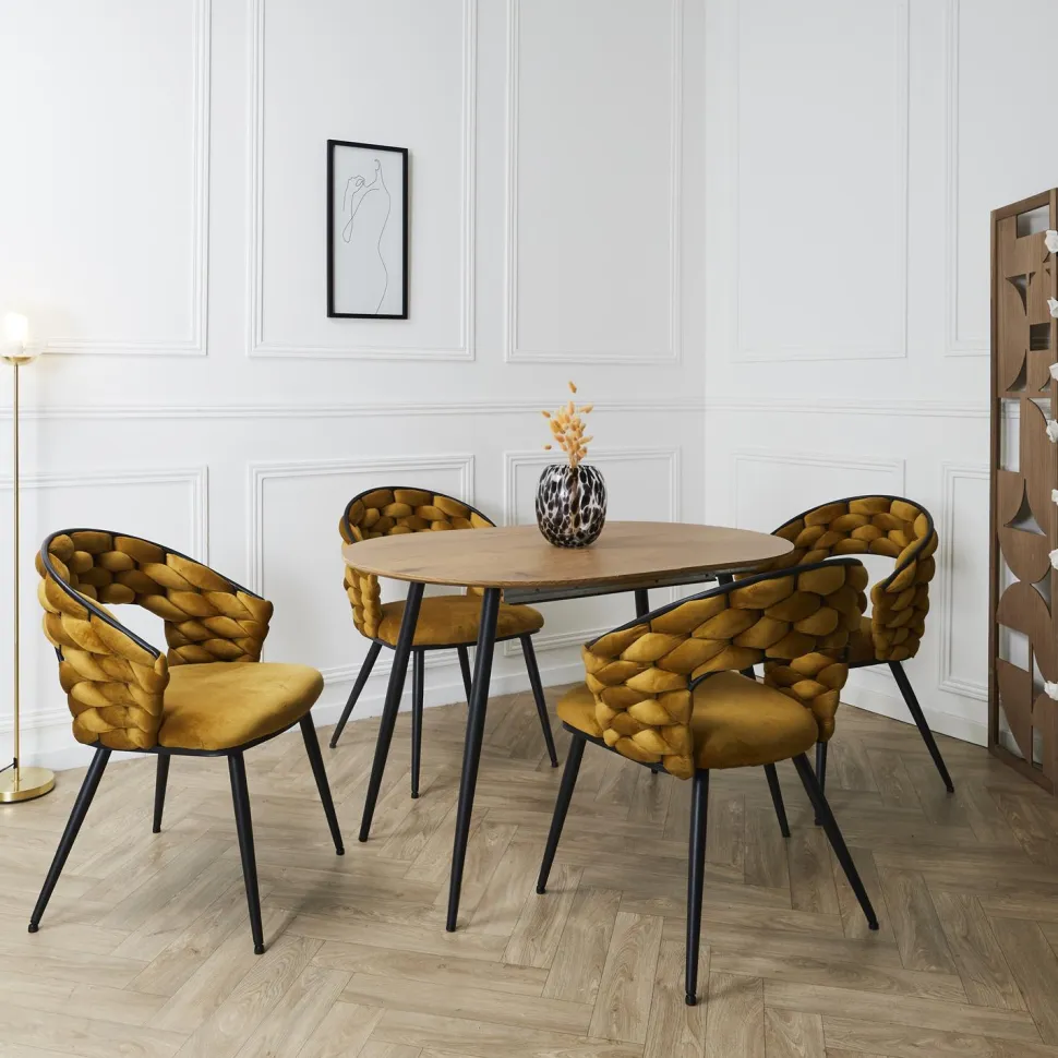 Krzesło Sawyer musztardowe