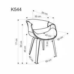 Krzesło Shiloh VIC czarny/orzechowy
