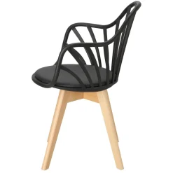 Krzesło Sirena z podłokietnikami czarne